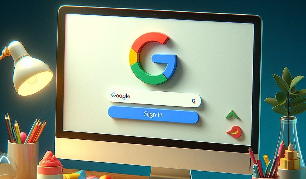 Imagen de un ordenador con un anueva interfaz de usuario de inicio de sesion, de google