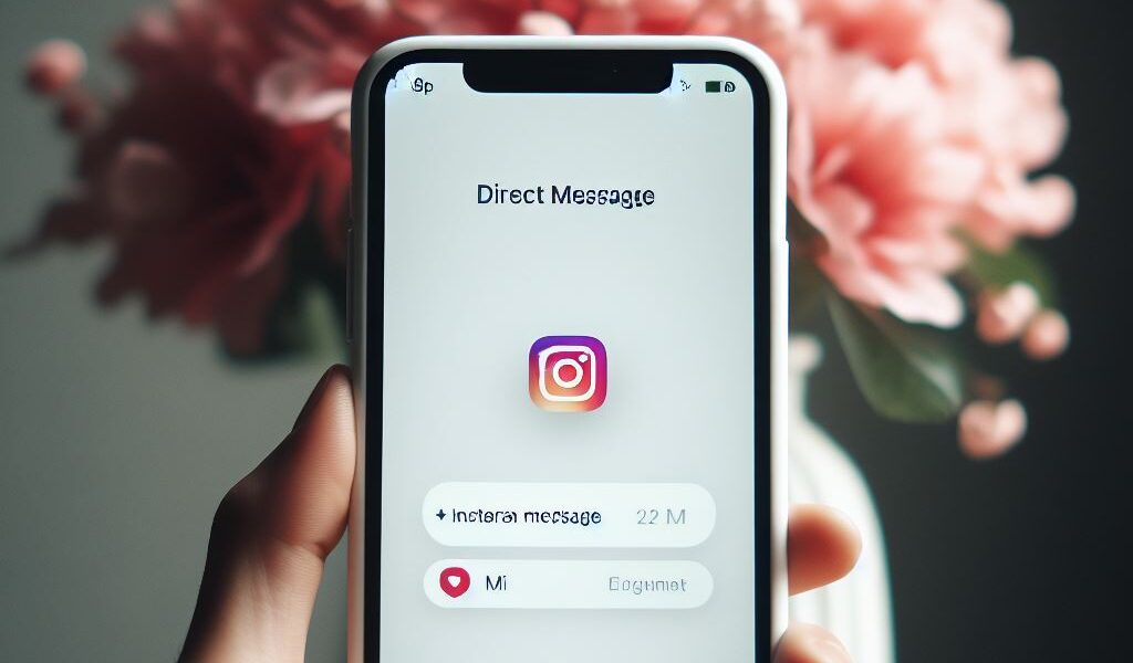 Móvil con instagram en direct messages