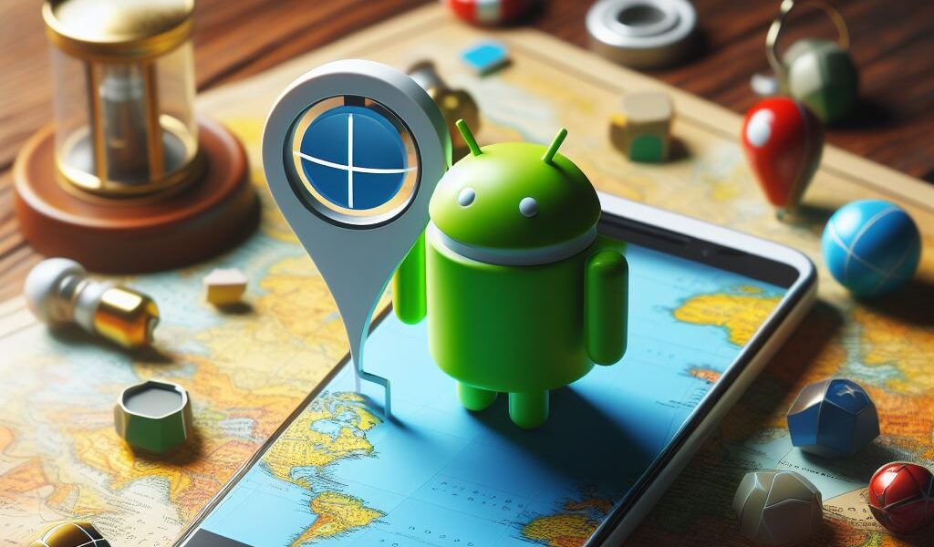 Móvil apagado con la geolocalización encendida y el logo de Android buscándolo