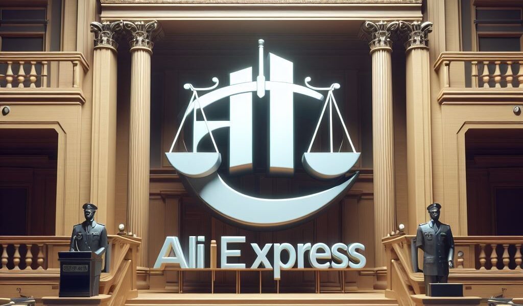 Logo Aliexpress en un juzgado