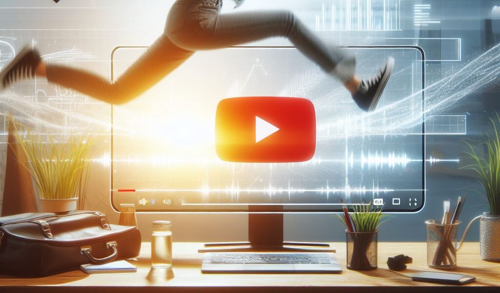 Imagen de chica saltando sobre linea de reproduccion de video de youtube, YouTube experimenta con función para saltar a lo mejor del video.